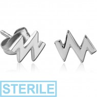 STERILE SURGICAL STEEL EAR STUDS PAIR PIERCING