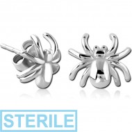 STERILE SURGICAL STEEL EAR STUDS PAIR - SPIDER