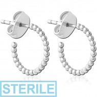 STERILE SURGICAL STEEL EAR STUDS PAIR