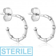 STERILE SURGICAL STEEL EAR STUDS PAIR