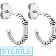 STERILE SURGICAL STEEL EAR STUDS PAIR