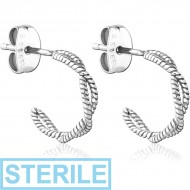 STERILE SURGICAL STEEL EAR STUDS