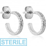 STERILE SURGICAL STEEL EAR STUDS