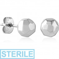 STERILE SURGICAL STEEL EAR STUDS