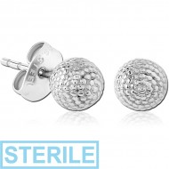 STERILE SURGICAL STEEL EAR STUDS