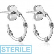 STERILE SURGICAL STEEL EAR STUDS