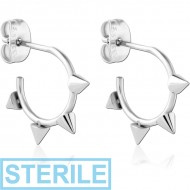 STERILE SURGICAL STEEL EAR STUDS