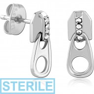 STERILE SURGICAL STEEL EAR STUDS PAIR