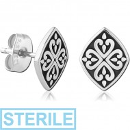 STERILE SURGICAL STEEL EAR STUDS PAIR
