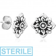 STERILE SURGICAL STEEL EAR STUDS PAIR