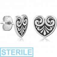 STERILE SURGICAL STEEL EAR STUDS PAIR