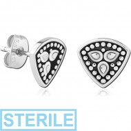 STERILE SURGICAL STEEL EAR STUDS PAIR