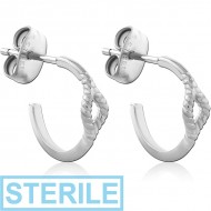 STERILE SURGICAL STEEL EAR STUDS PAIR