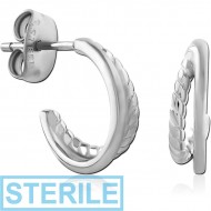 STERILE SURGICAL STEEL EAR STUDS PAIR