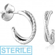 STERILE SURGICAL STEEL EAR STUDS PAIR