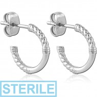 STERILE SURGICAL STEEL EAR STUDS PAIR