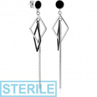 STERILE SURGICAL STEEL EAR STUDS PAIR