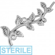 STERILE SURGICAL STEEL JEWELLED EAR VINE - LEFT