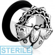 STERILE SURGICAL STEEL FLARED TUNNEL - MOTH FILIGREE PIERCING