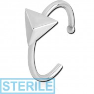 STERILE SURGICAL STEEL OPEN NOSE RING - TRIANGLE