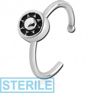 STERILE SURGICAL STEEL OPEN NOSE RING - SUN
