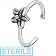 STERILE SURGICAL STEEL OPEN NOSE RING - FLOWER