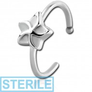 STERILE SURGICAL STEEL OPEN NOSE RING - FLOWER