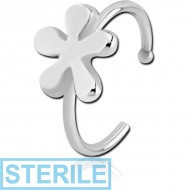 STERILE SURGICAL STEEL OPEN NOSE RING - FLOWER