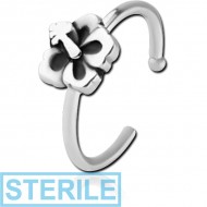 STERILE SURGICAL STEEL OPEN NOSE RING - FLOWER