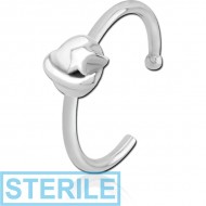 STERILE SURGICAL STEEL OPEN NOSE RING - EYE STAR