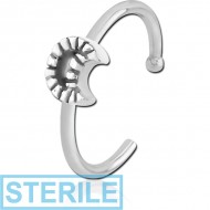 STERILE SURGICAL STEEL OPEN NOSE RING - CRESCENT