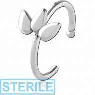 STERILE SURGICAL STEEL OPEN NOSE RING