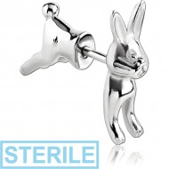 STERILE SURGICAL STEEL TWO SIDED FAKE PLUG - RABBIT