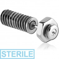 STERILE SURGICAL STEEL TWO SIDED JEWELLED FAKE PLUG - SCREW PIERCING