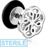 STERILE SURGICAL STEEL FAKE PLUG - FILIGREE
