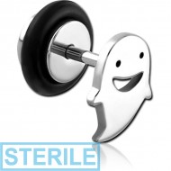 STERILE SURGICAL STEEL FAKE PLUG PIERCING