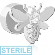 STERILE SURGICAL STEEL JEWELLED FAKE PLUG