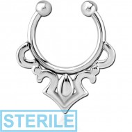 STERILE SURGICAL STEEL FAKE SEPTUM RING - FILIGREE