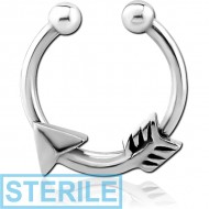 STERILE SURGICAL STEEL FAKE SEPTUM RING - ARROW