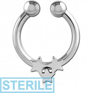 STERILE SURGICAL STEEL FAKE SEPTUM RING -SATRS