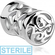 STERILE SURGICAL STEEL DOUBLE FLARED HOLLOW PLUG