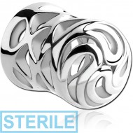 STERILE SURGICAL STEEL DOUBLE FLARED HOLLOW PLUG PIERCING