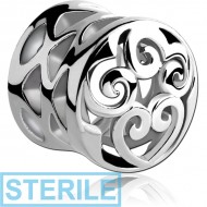 STERILE SURGICAL STEEL DOUBLE FLARED HOLLOW PLUG PIERCING