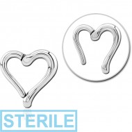 STERILE SURGICAL STEEL HINGED CLICKER - HEART PIERCING