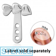 STERILE SURGICAL STEEL HELLIX WRAP - TRIPLE HEART PIERCING