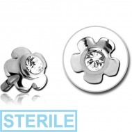 STERILE SURGICAL STEEL JEWELLED PUSH FIT ATTACHMENT FOR BIOFLEX INTERNAL LABRET - FLOWER
