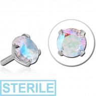 STERILE SURGICAL STEEL JEWELLED PUSH FIT ATTACHMENT FOR BIOFLEX INTERNAL LABRET - ROUND PIERCING