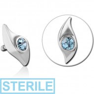 STERILE SURGICAL STEEL JEWELLED PUSH FIT ATTACHMENT FOR BIOFLEX INTERNAL LABRET - PROPELLER