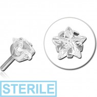 STERILE SURGICAL STEEL JEWELLED PUSH FIT ATTACHMENT FOR BIOFLEX INTERNAL LABRET - STAR PIERCING