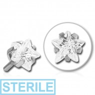 STERILE SURGICAL STEEL JEWELLED PUSH FIT ATTACHMENT FOR BIOFLEX INTERNAL LABRET - STAR